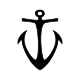 Minimalist anchor fine line tattoo design