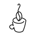 Minimalist coffee tea fine line tattoo design
