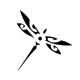 Minimalist dragonfly fine line tattoo design