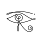 Minimalist eye of ra horus fine line tattoo design