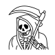 Traditional grim reaper old school flash tattoo design