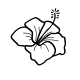 Minimalist hibiscus fine line tattoo design