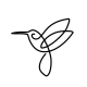 Minimalist hummingbird fine line tattoo design