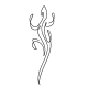 Minimalist lizard gecko fine line tattoo design
