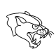 Minimalist panther fine line tattoo design