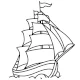 Traditional sailship old school flash tattoo design