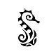 Minimalist seahorse fine line tattoo design