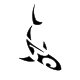 Minimalist shark fine line tattoo design