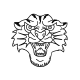 Minimalist tiger fine line tattoo design