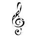 Minimalist treble clef music tattoo design