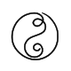 Minimalist yin yang fine line tattoo design